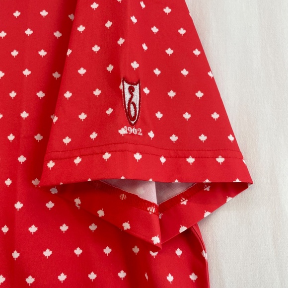 Donald Ross Sportswear Canadian Leaf Red Golf Polo Men’s Size Medium - Picture 10 of 12